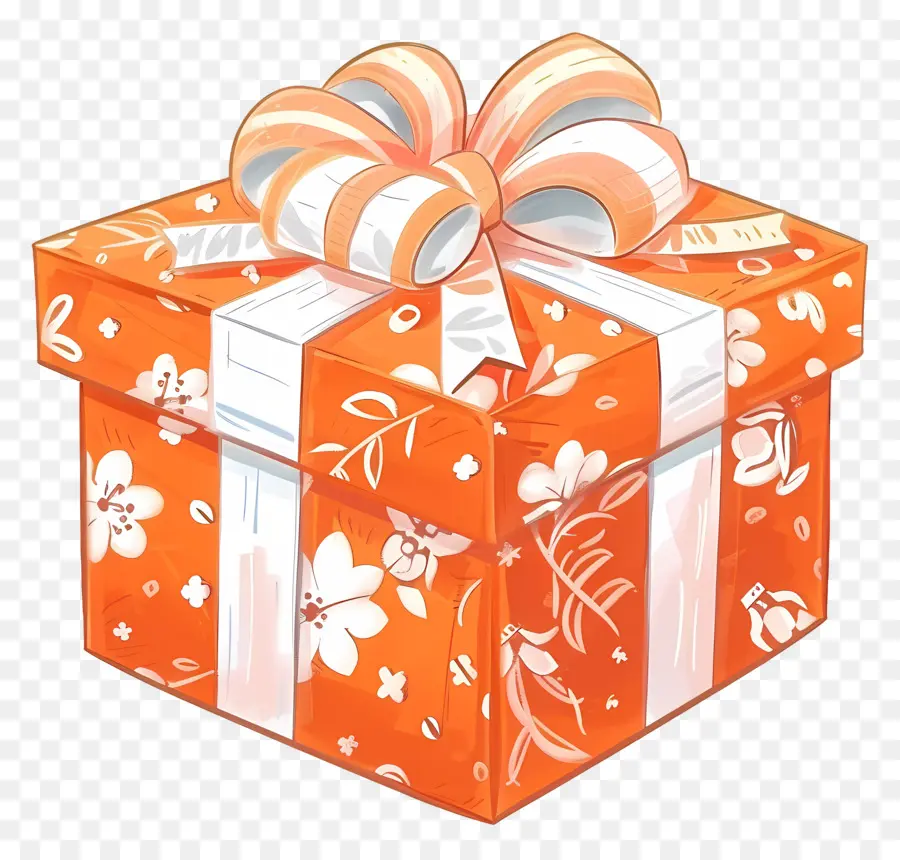 Naranja De La Caja De Regalo，Caja De Regalo PNG