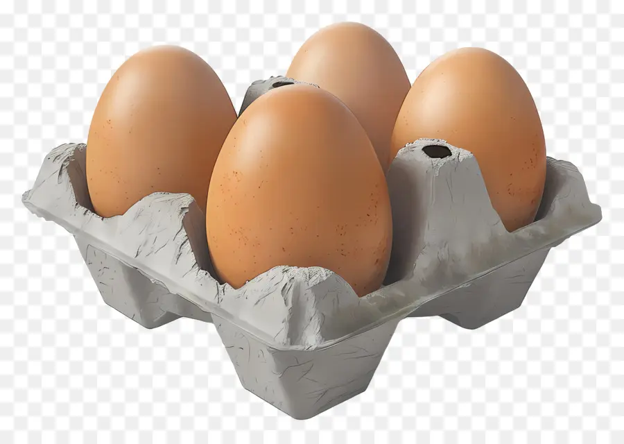 Cartón De Huevos，Huevos Marrones PNG