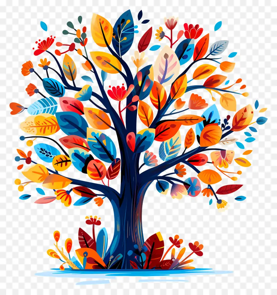 La Naturaleza Del árbol，Colorido árbol PNG