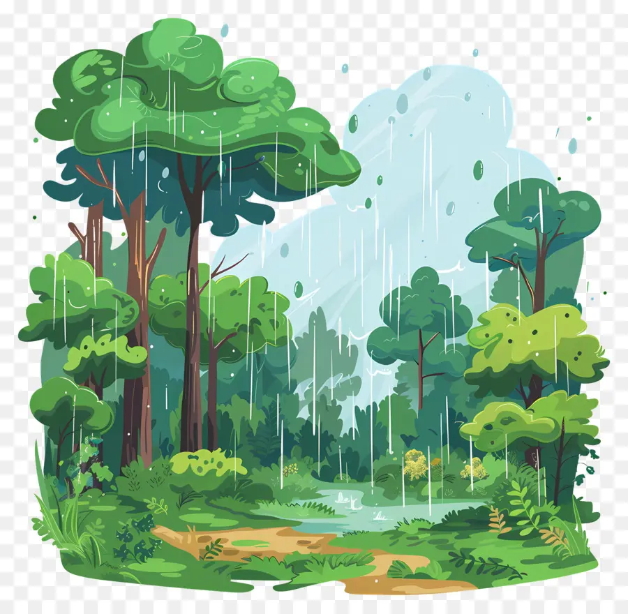 Tormenta De Lluvia，Bosque Colorido PNG