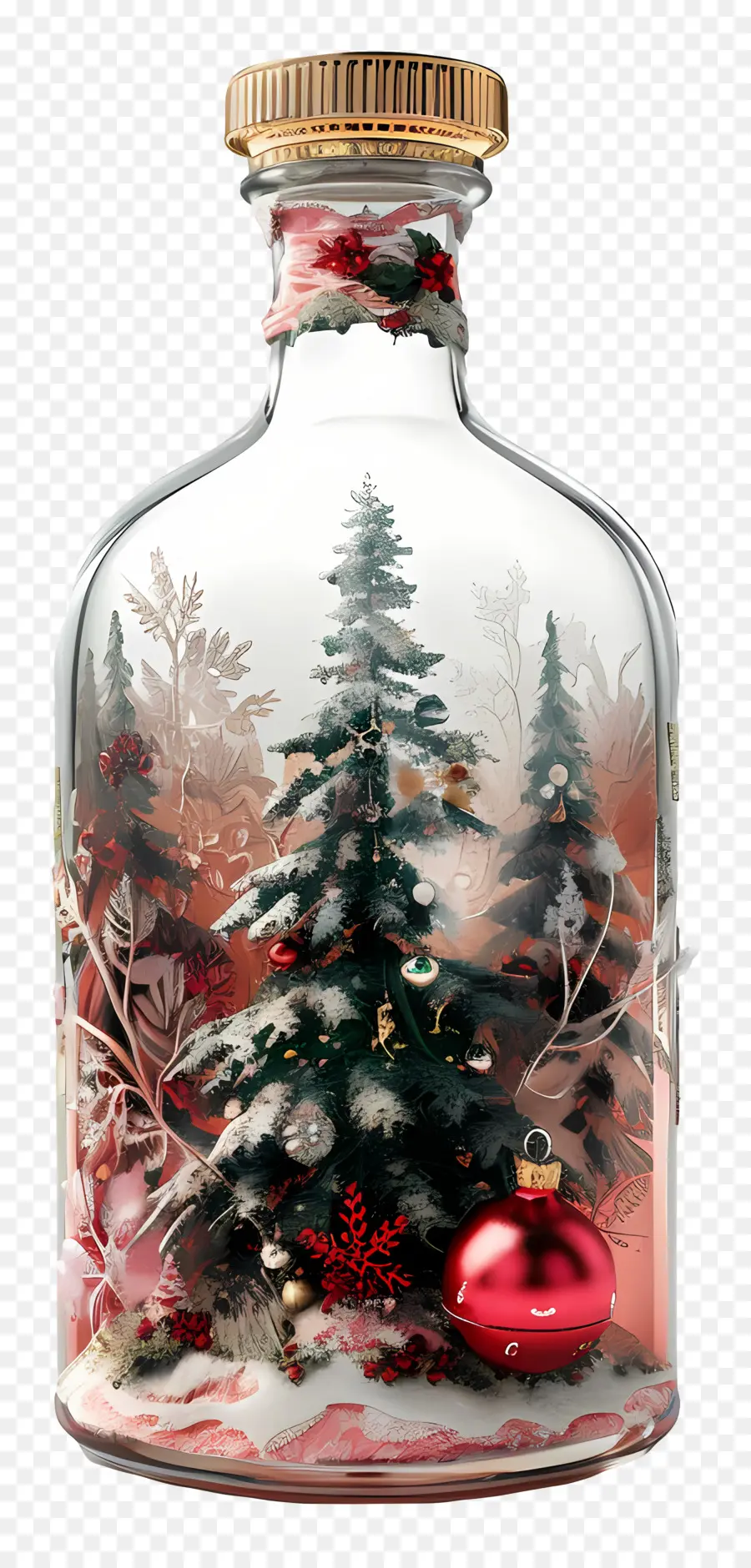 Botella De Navidad，Árbol De Navidad En Botella PNG