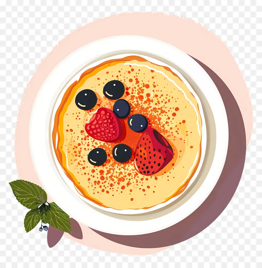 La Crème Brûlée，Panqueque Con Bayas PNG