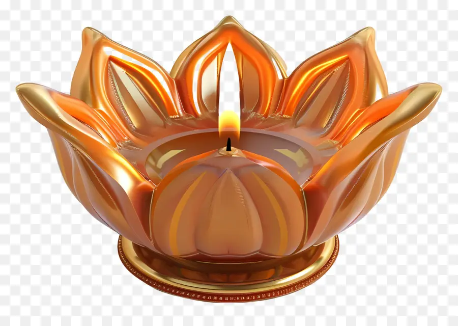 Diwali Diya，Vela De Loto PNG