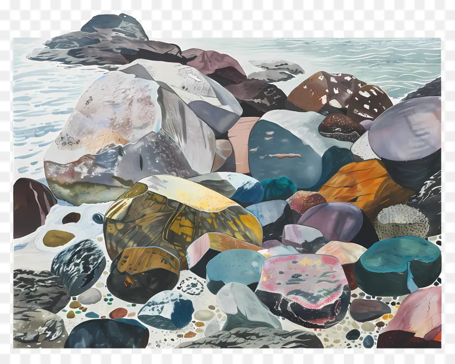 Rocas Y Océano，Rocas Coloridas PNG