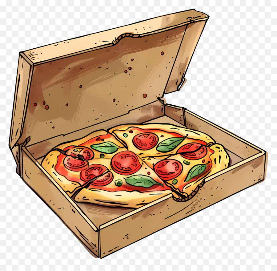 Pizza En Caja，Pizza PNG