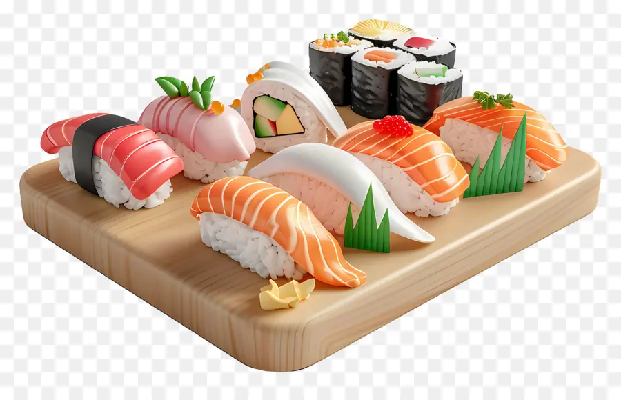 Sushi，Plato De Sushi PNG