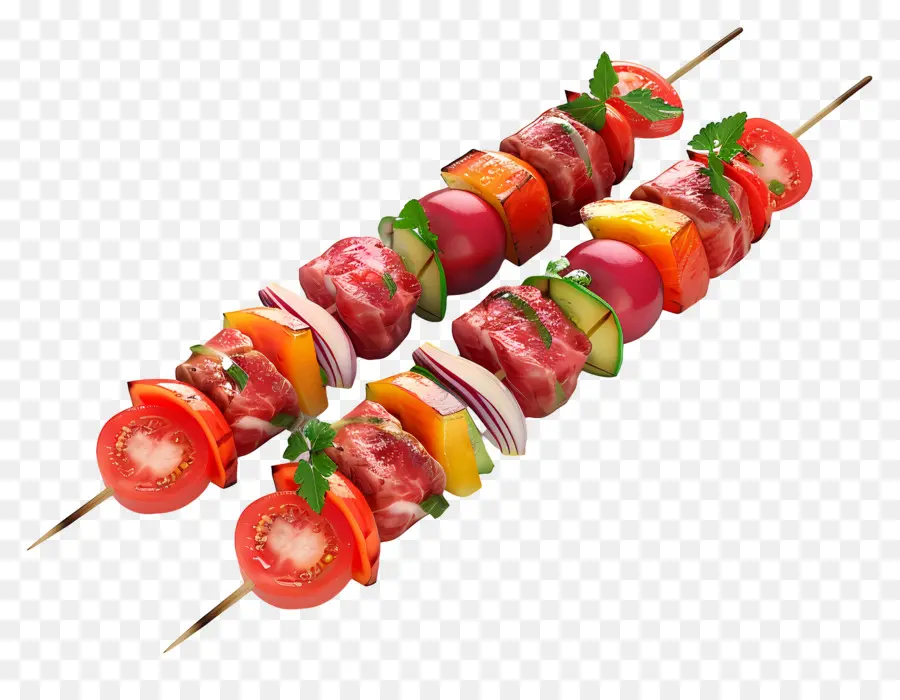 Brochetas De Carne，Brochetas De Verduras PNG