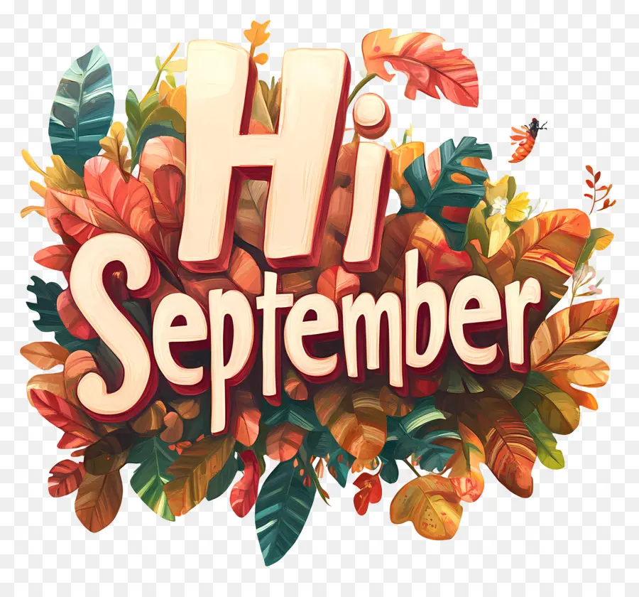 Hola Septiembre，Flores PNG