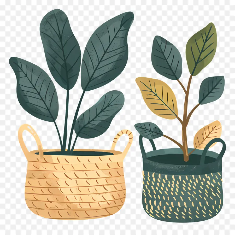 Plantas En Canasta，Plantas En Cestas PNG