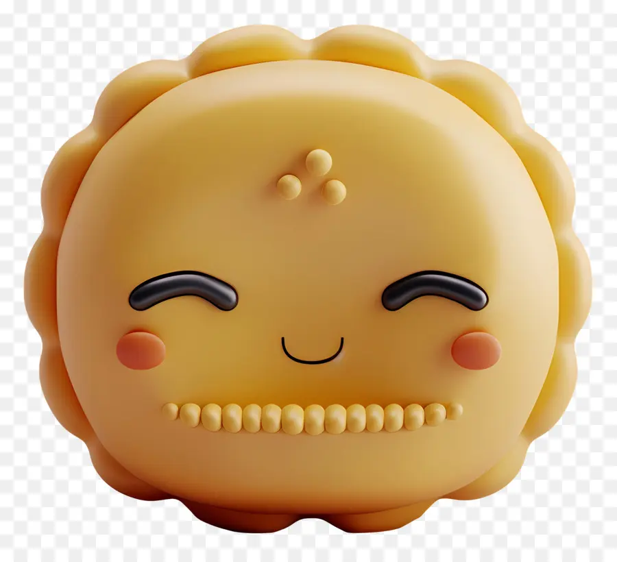 Pastel De Luna，Cara Sonriente PNG