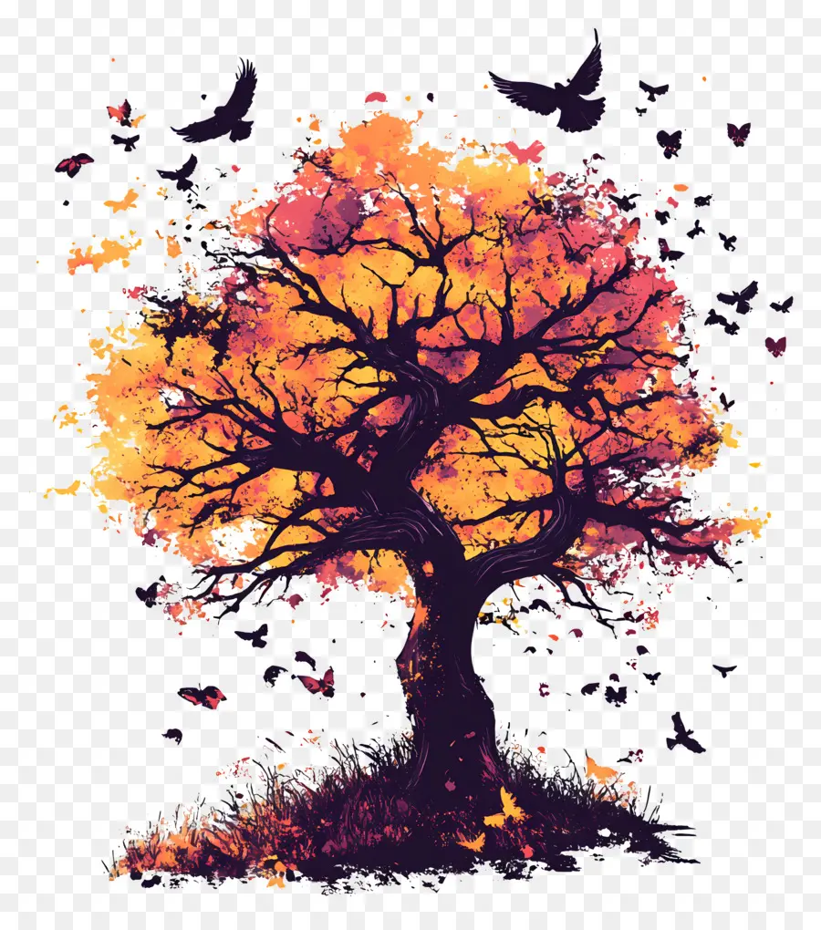 Comienza El Otoño，árbol De Otoño PNG