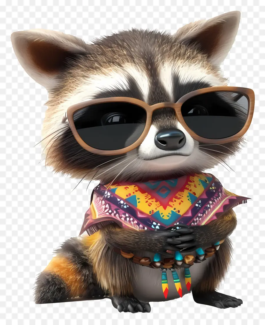 Lindo Mapache，Mapache Con Gafas De Sol PNG