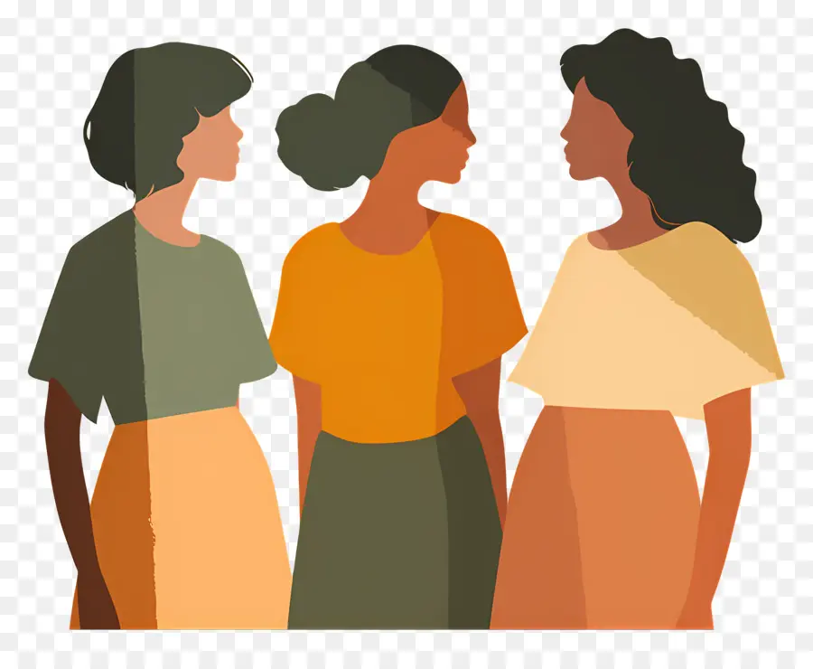 Mujeres De Dibujos Animados，Tres Mujeres PNG