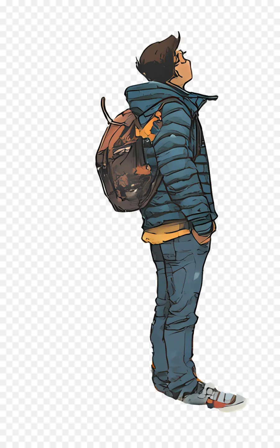 Comienza El Otoño，Persona Con Mochila PNG