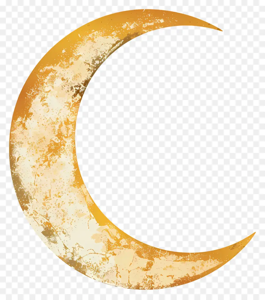 Luna Creciente，Luna Creciente Dorada PNG