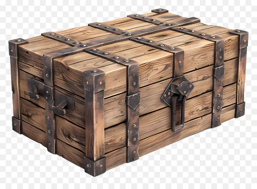 Caja De Madera De Carga，Pecho PNG