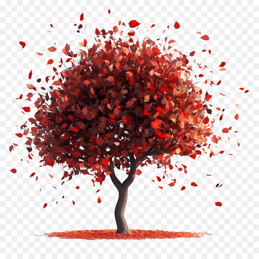 Comienza El Otoño，árbol Rojo PNG