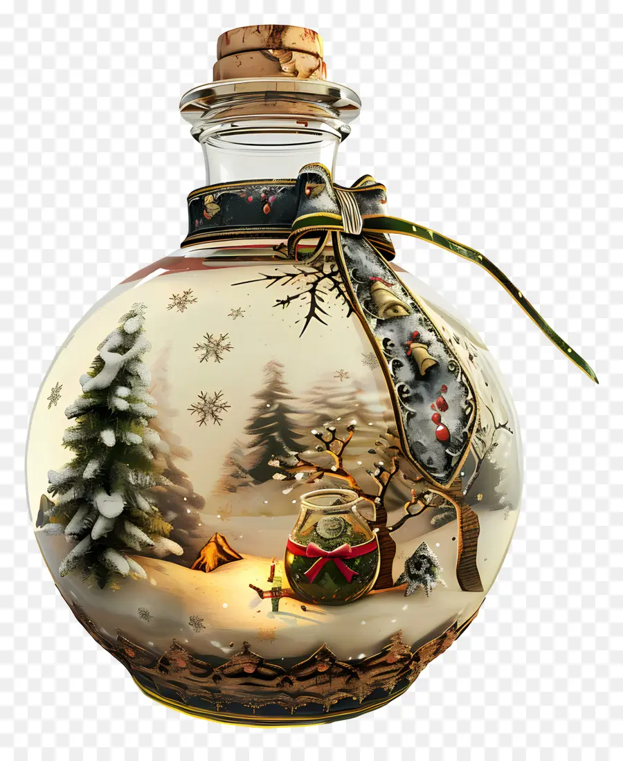 Botella De Navidad，Botella Decorativa PNG