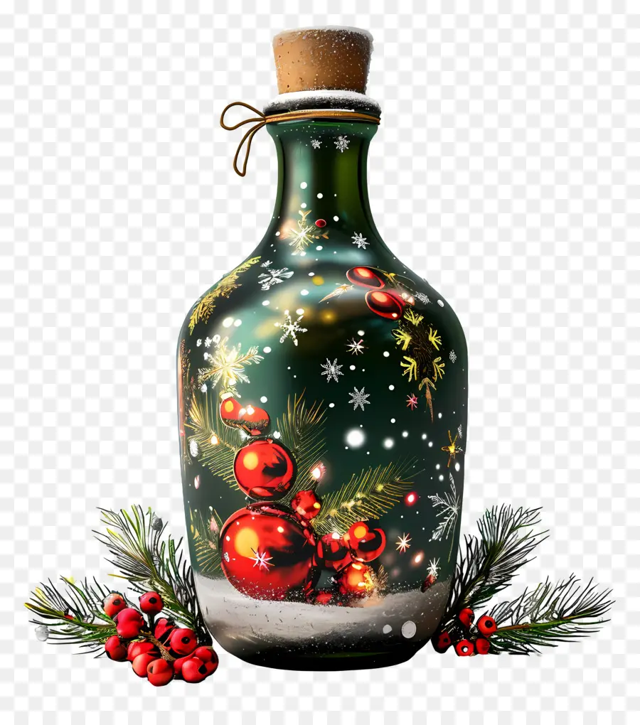 Botella De Navidad，Vacaciones PNG