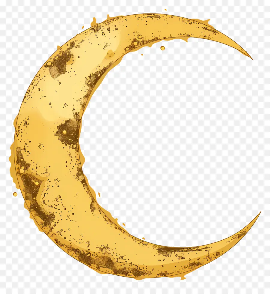 Luna Creciente，Luna Creciente Dorada PNG