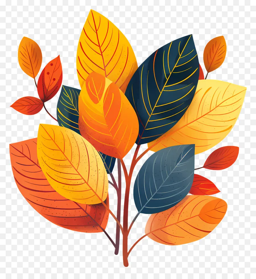 Hojas De Otoño，Hojas Coloridas PNG