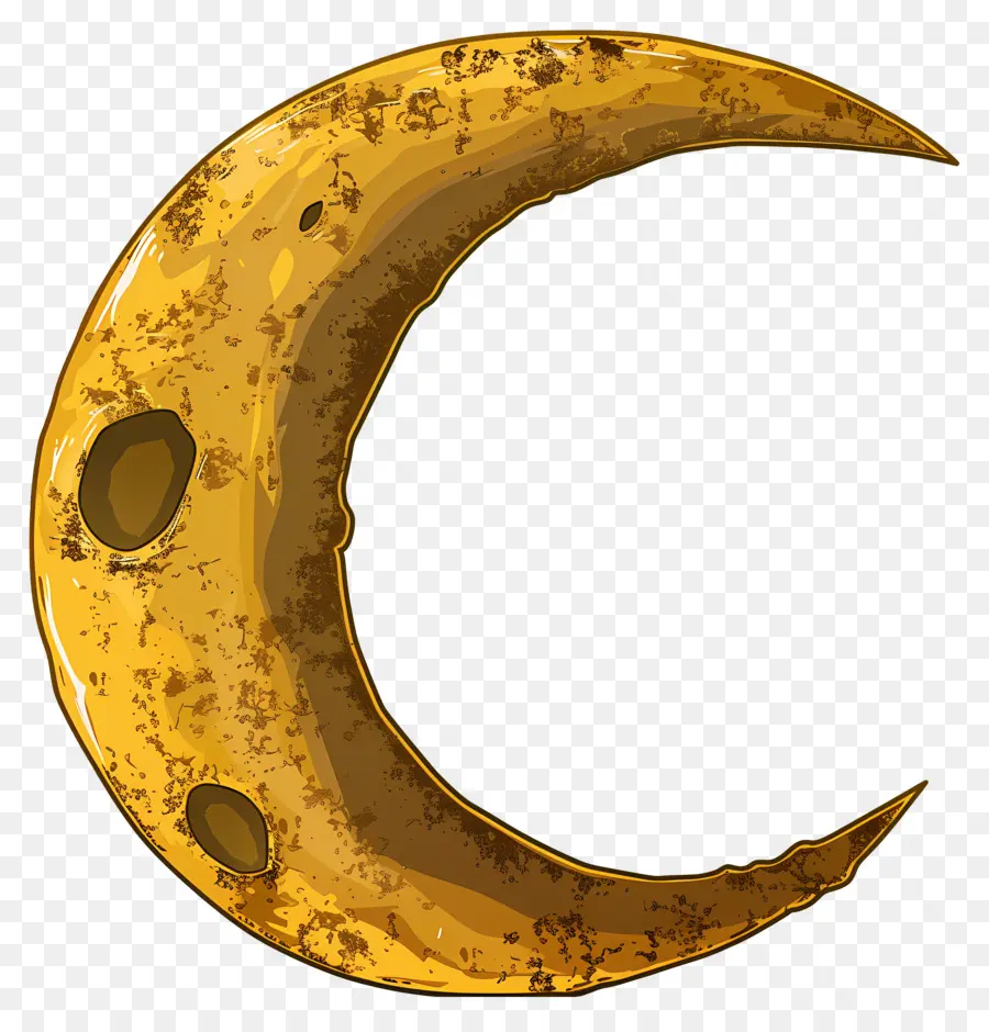 Luna Creciente，Luna Creciente Dorada PNG