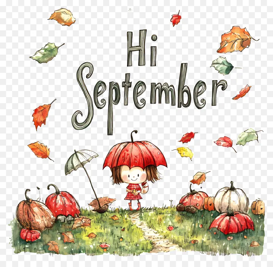 Hola Septiembre，Otoño PNG