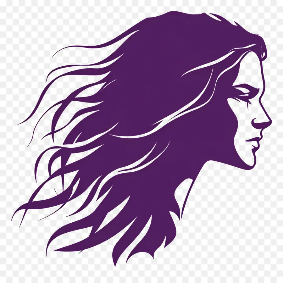 Púrpura，Perfil De Mujer PNG