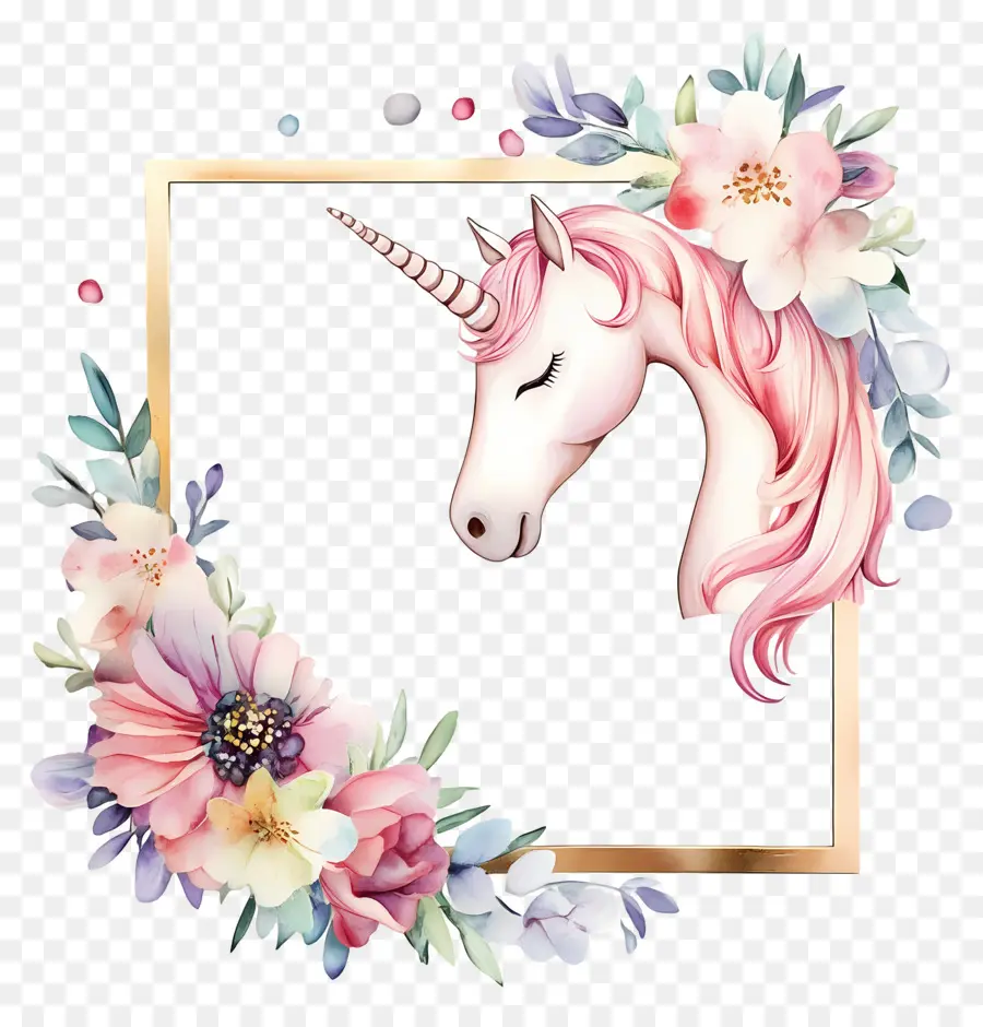 Marco De Fotos Vacío，Unicornio PNG