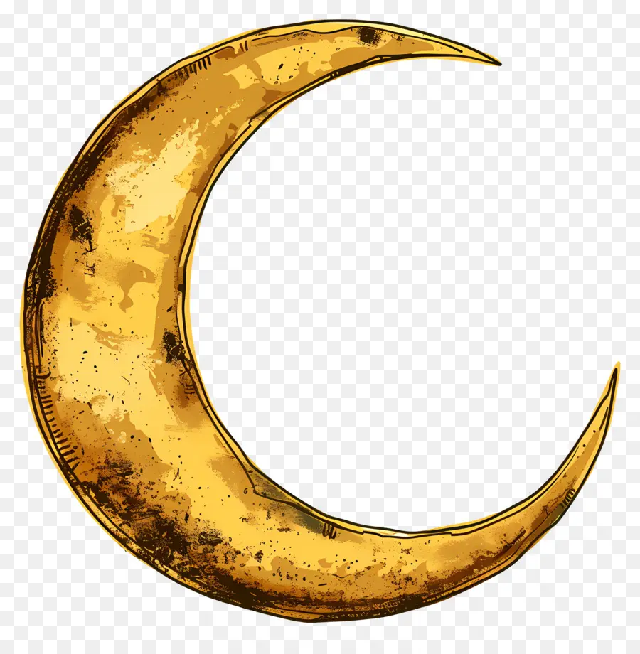 Luna Creciente，Luna Creciente Dorada PNG