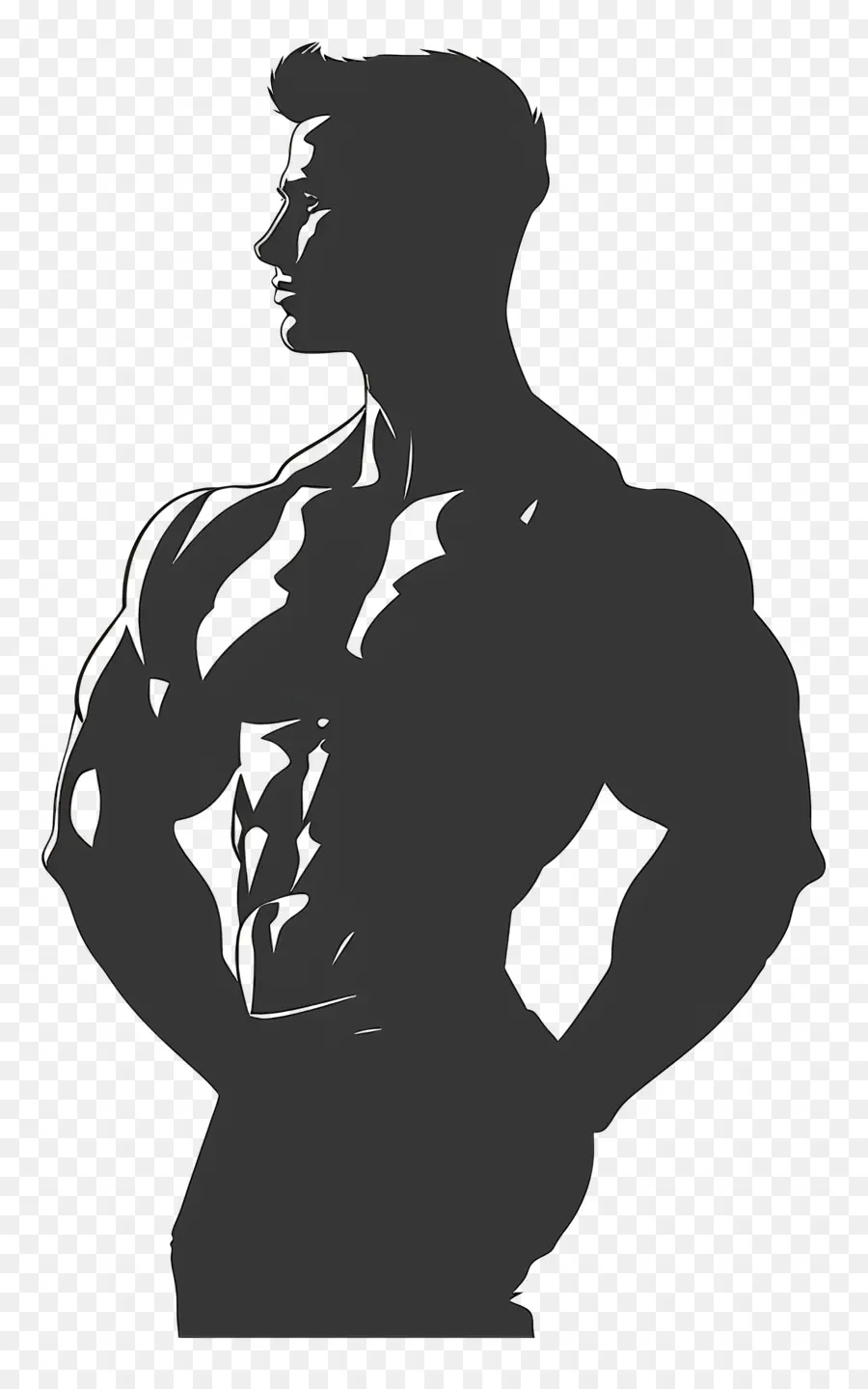 Silueta De Hombre Fuerte，Silueta De Un Hombre Musculoso PNG