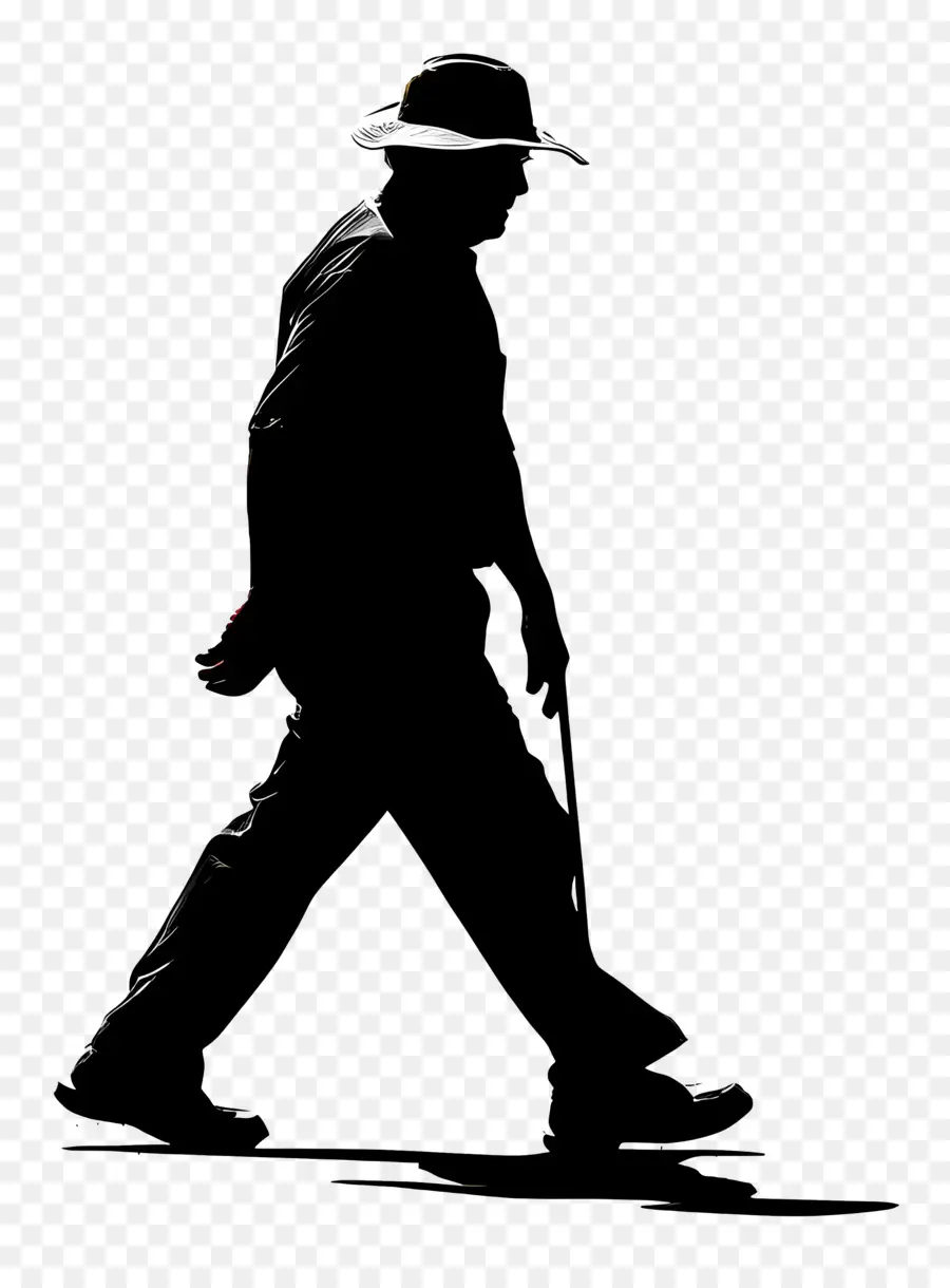 Silueta De Anciano，Hombre Caminando PNG