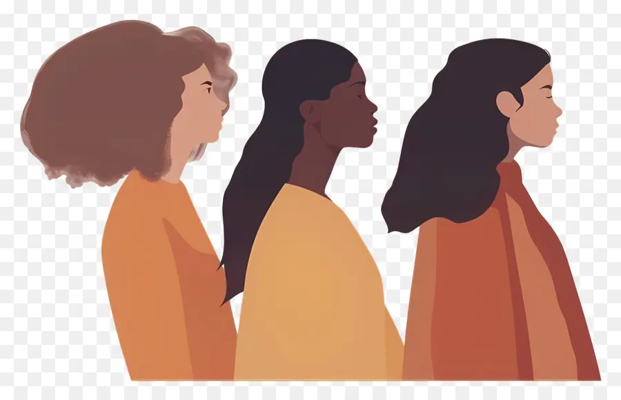 Mujeres De Dibujos Animados，Tres Mujeres PNG