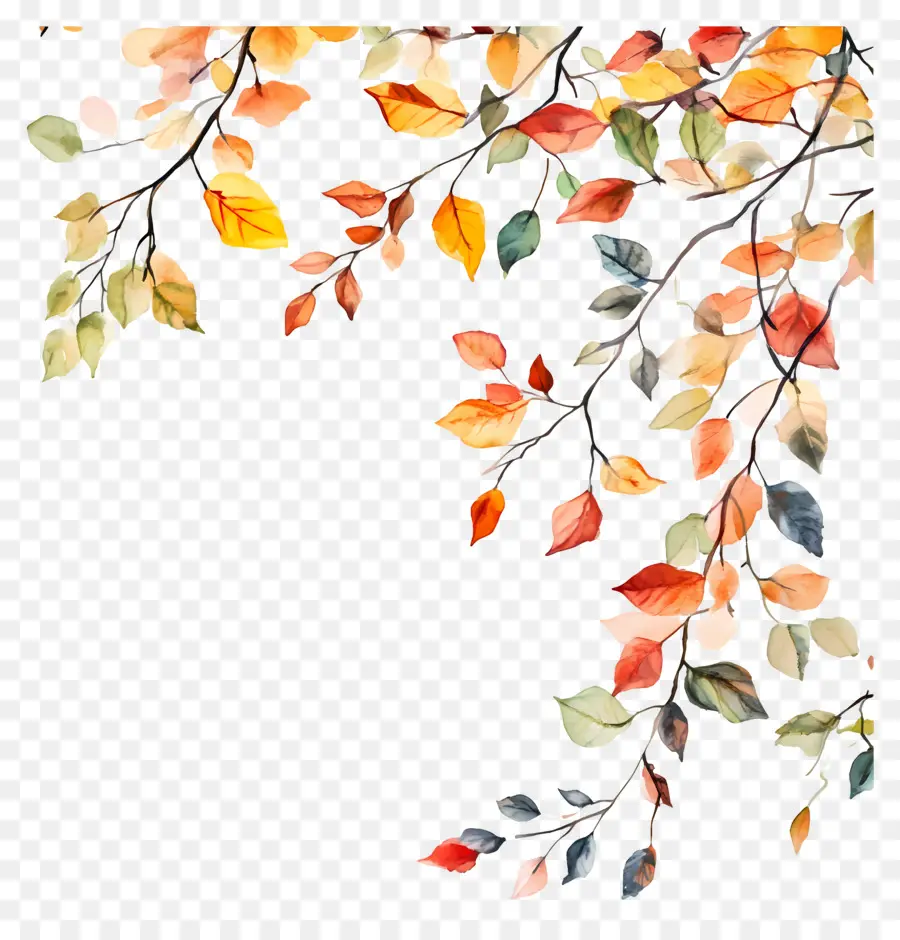 Comienza El Otoño，Hojas Coloridas PNG