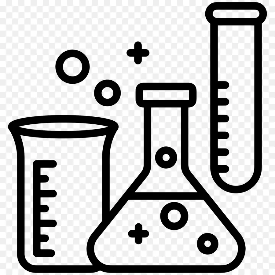 Ciencia，Matraz Químico Y Tubo De Ensayo PNG