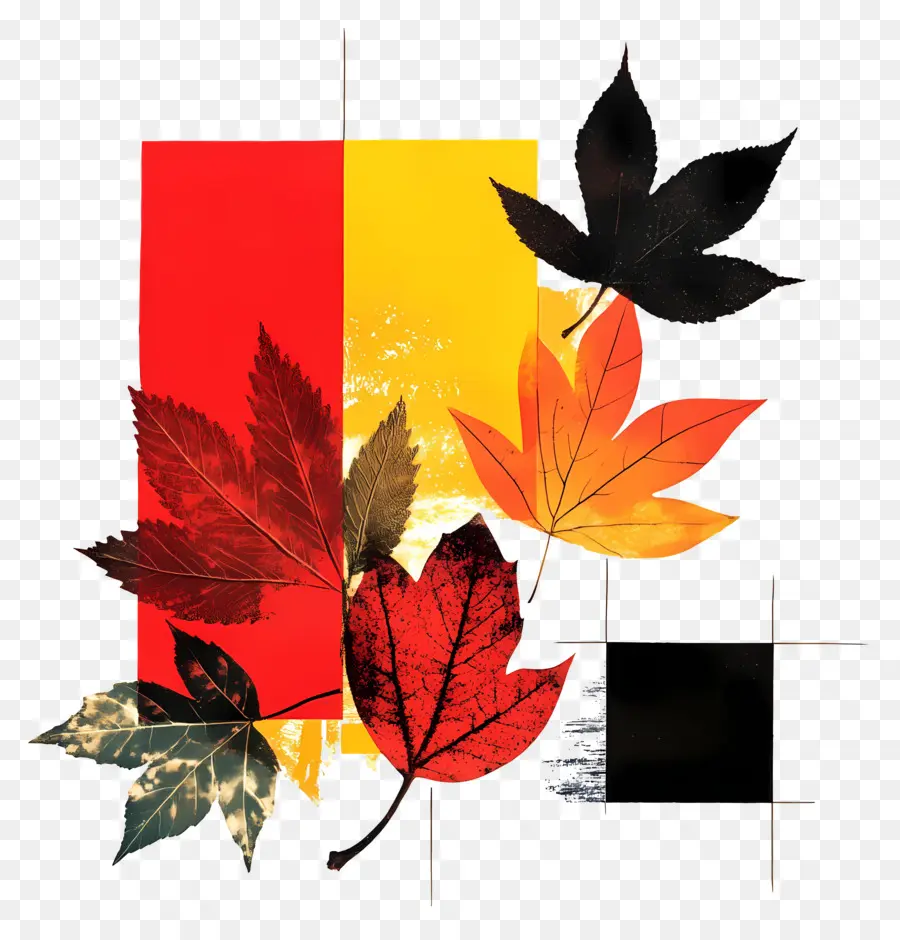 Comienza El Otoño，Hojas Coloridas PNG