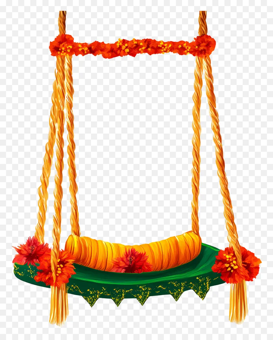 Feliz Teej，Columpio Decorado PNG