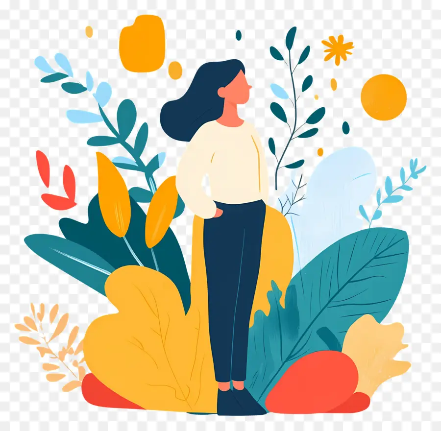 Pensamiento Positivo，Mujer En La Naturaleza PNG