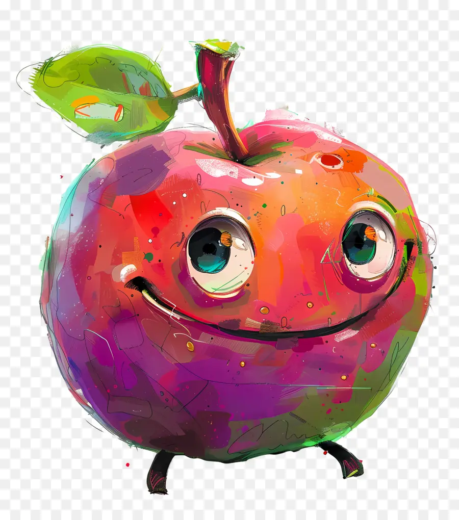 Manzana De Dibujos Animados，Manzana Sonriente PNG