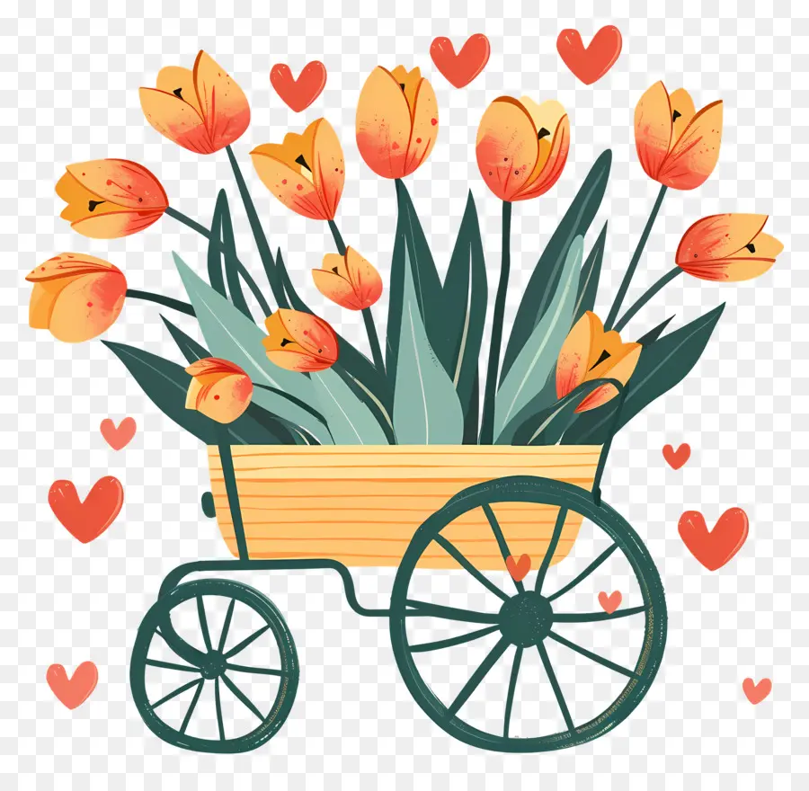 Tulipanes，Carro PNG