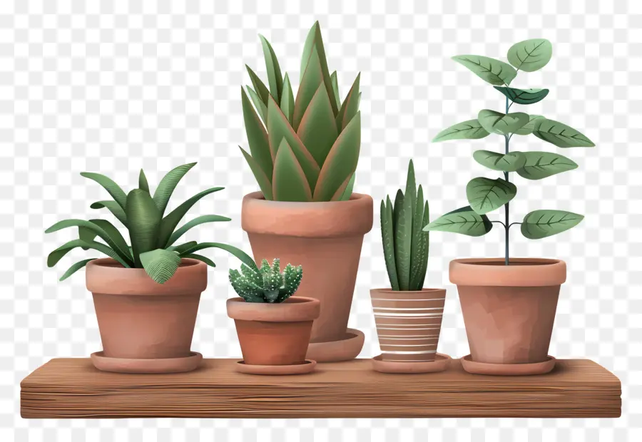 Plantas En Macetas，Estantes PNG