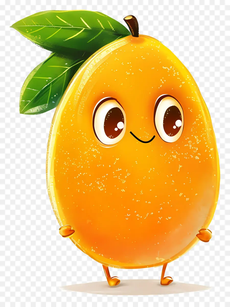 Mango De Dibujos Animados，Naranja Sonriente PNG