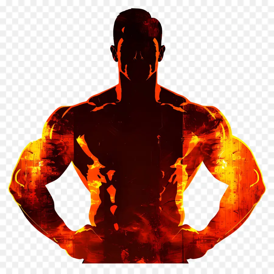 Silueta De Hombre Fuerte，Silueta Musculosa PNG