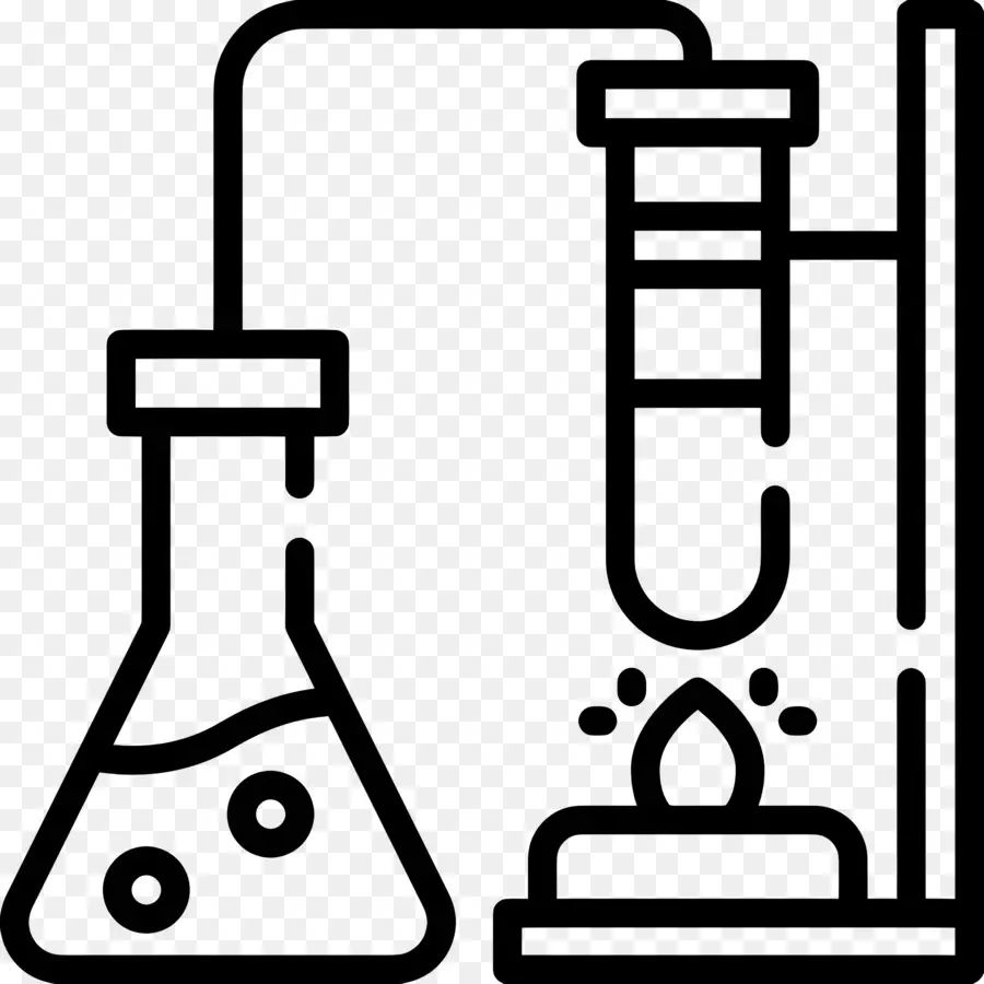 Ciencia，Matraz Químico Y Tubo De Ensayo PNG