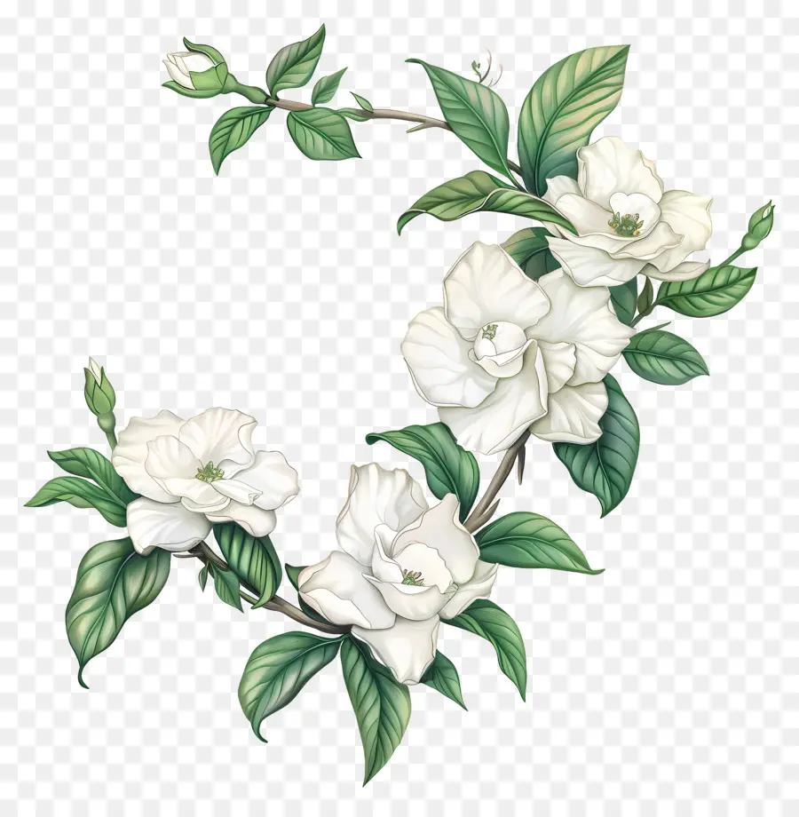 Flores De Gardenia Blanca，Flores Blancas PNG