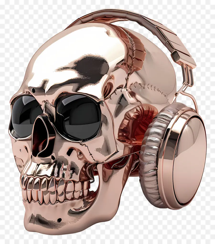 Cara De Esqueleto，Calavera Con Auriculares PNG