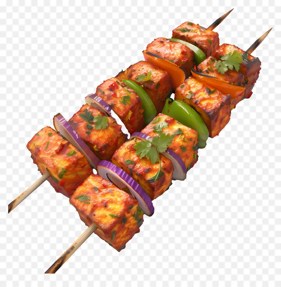 Paneer Tikka，Brochetas A La Parrilla PNG