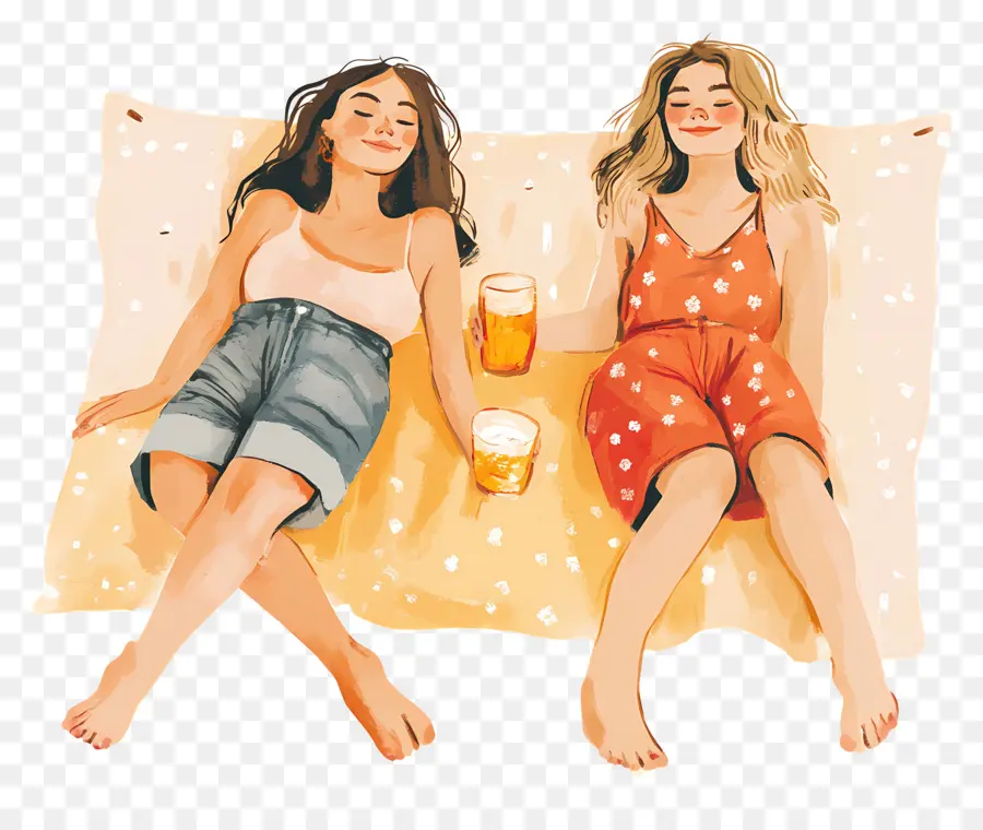 Noche De Chicas，Amigos Relajantes PNG