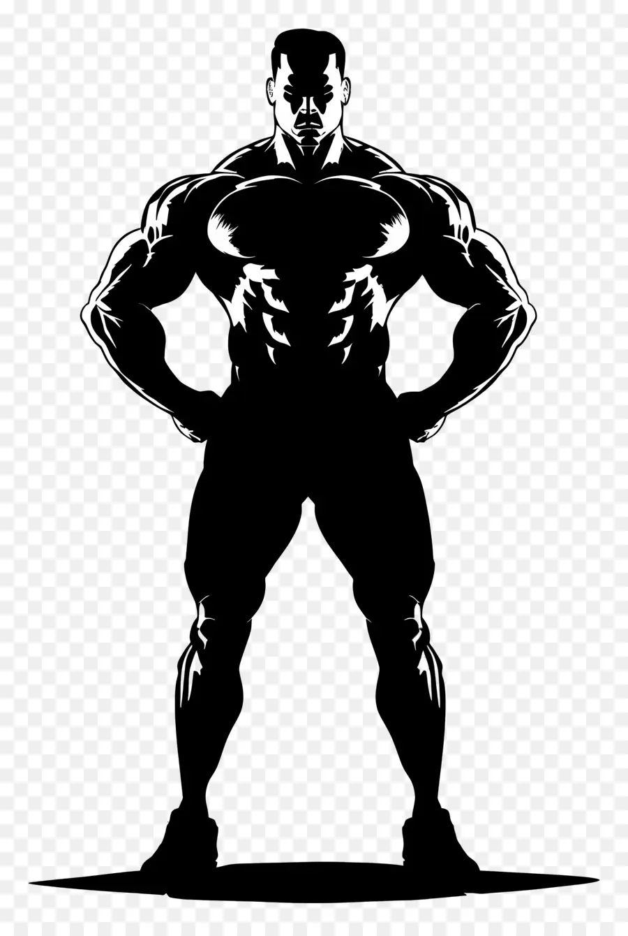 Silueta De Hombre Fuerte，Silueta Musculosa PNG