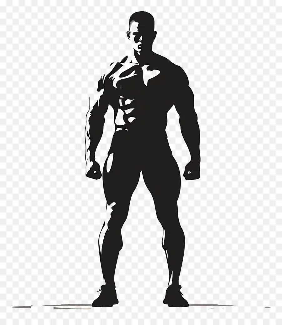 Silueta De Hombre Fuerte，Hombre Musculoso PNG